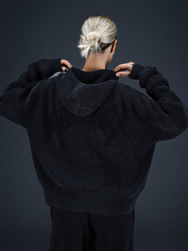 Zip-sweater MILLIONAIRE washed black