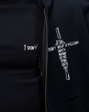 Zip-hoodie JESUS faded black
