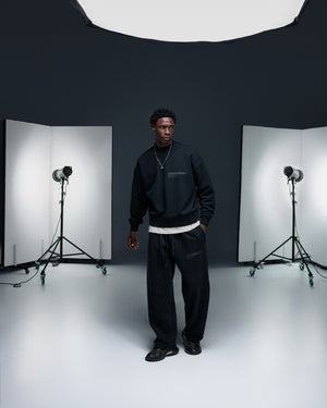 Straight pants ONE washed faded black