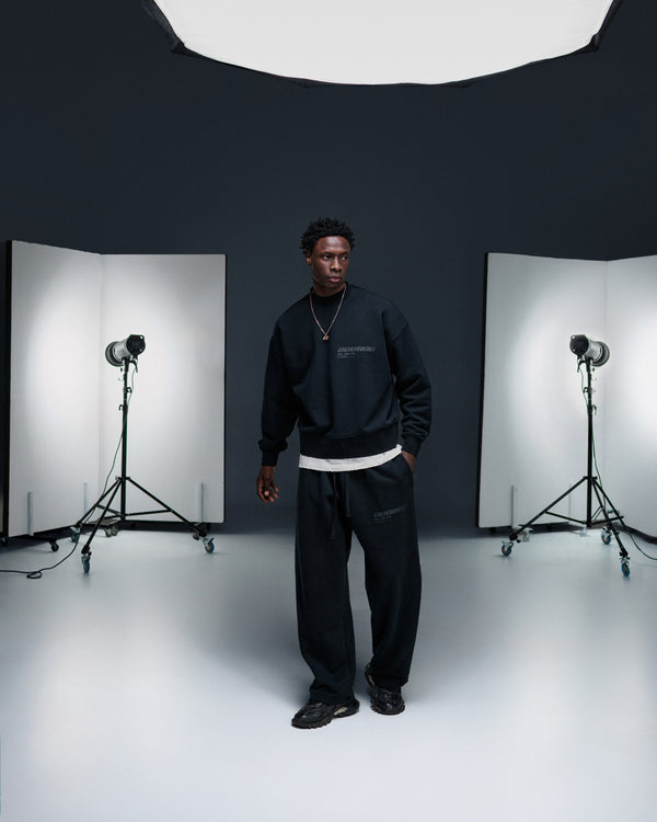 Straight pants ONE washed faded black