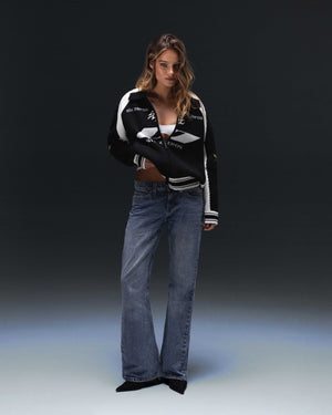 Zip-sweater THE ONE black white
