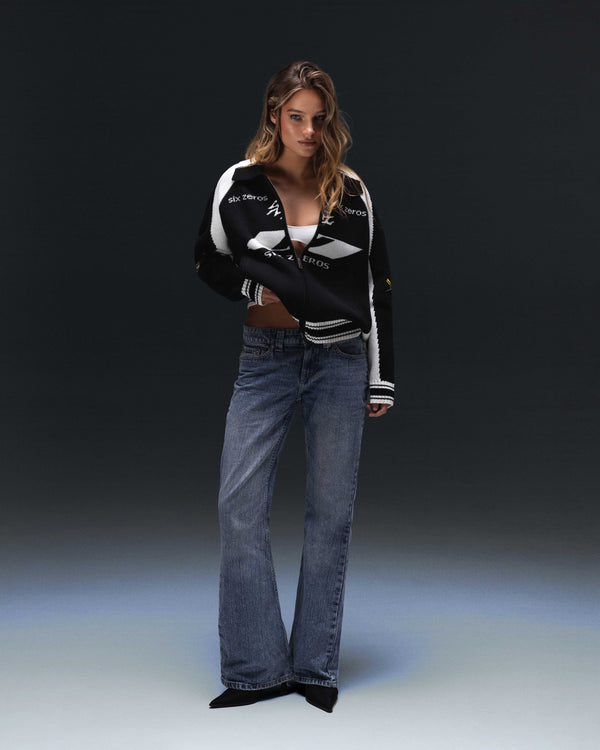 Zip-sweater THE ONE black white