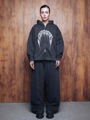 Zip-hoodie PRESENSE bamboo washed grey