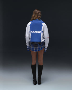Zip-sweater THE ONE blue white