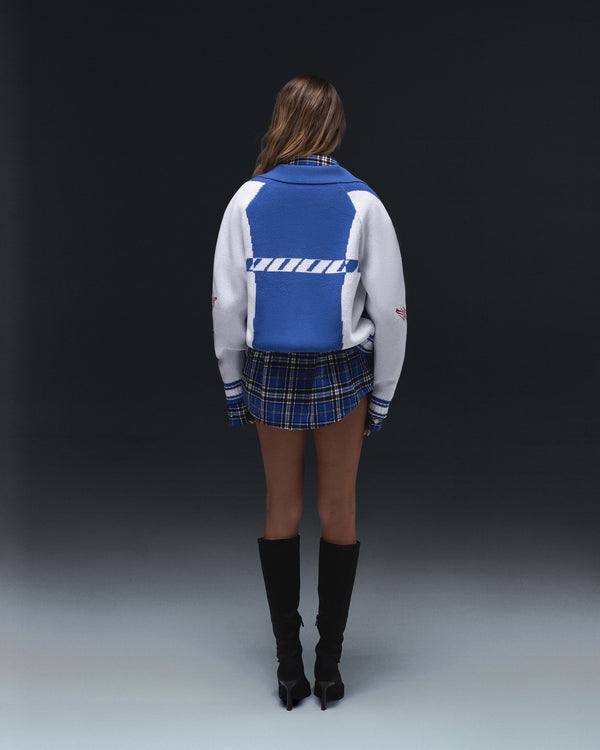 Zip-sweater THE ONE blue white