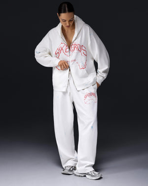 Women's zip-hoodie ON MY GAME bamboo off white