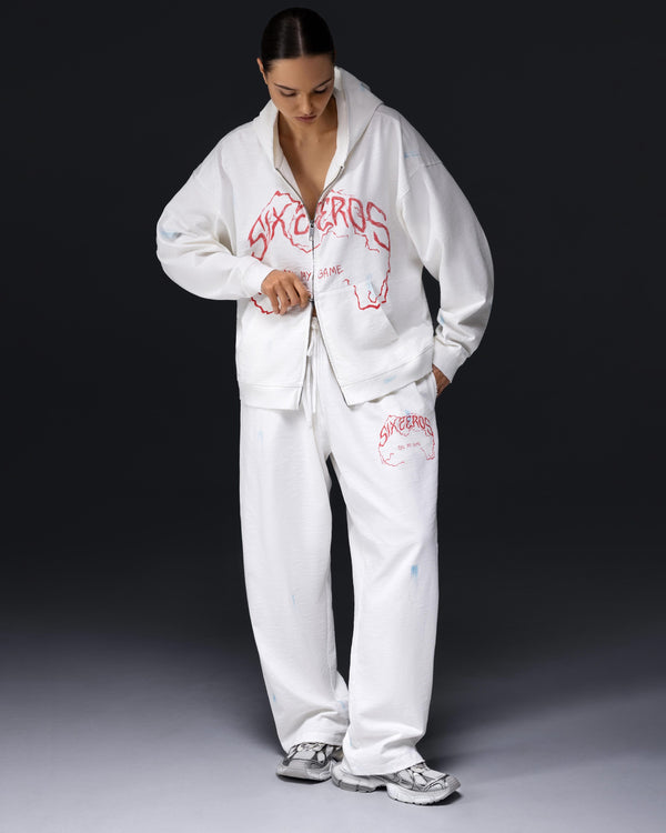 Women's zip-hoodie ON MY GAME bamboo off white