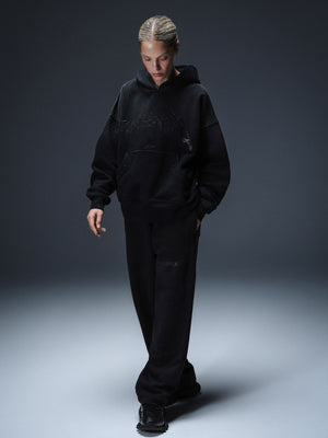 Hoodie Royal washed black