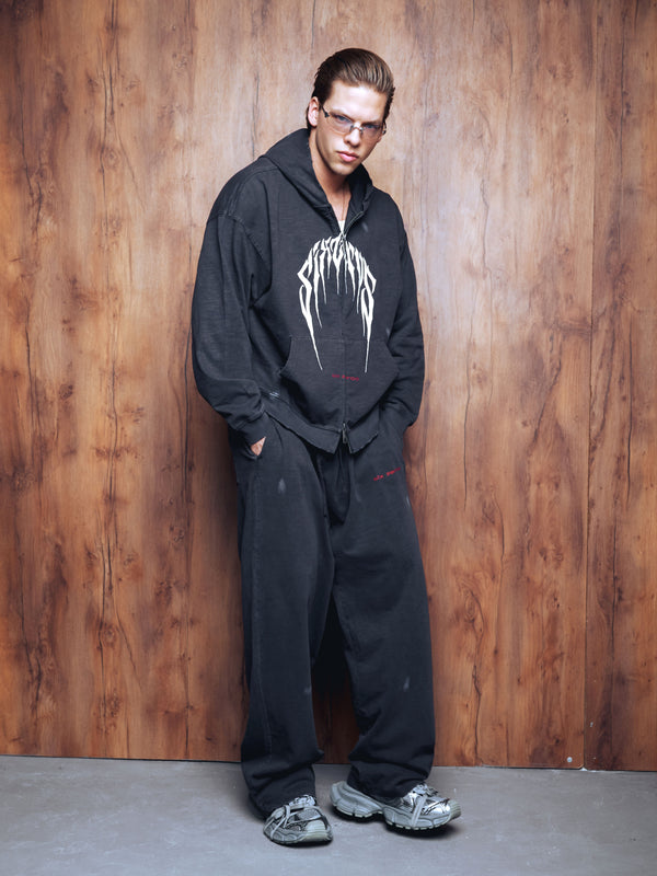 Zip-hoodie PRESENSE bamboo washed grey