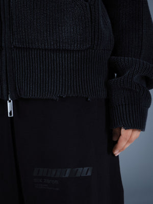 Zip-sweater MILLIONAIRE washed black