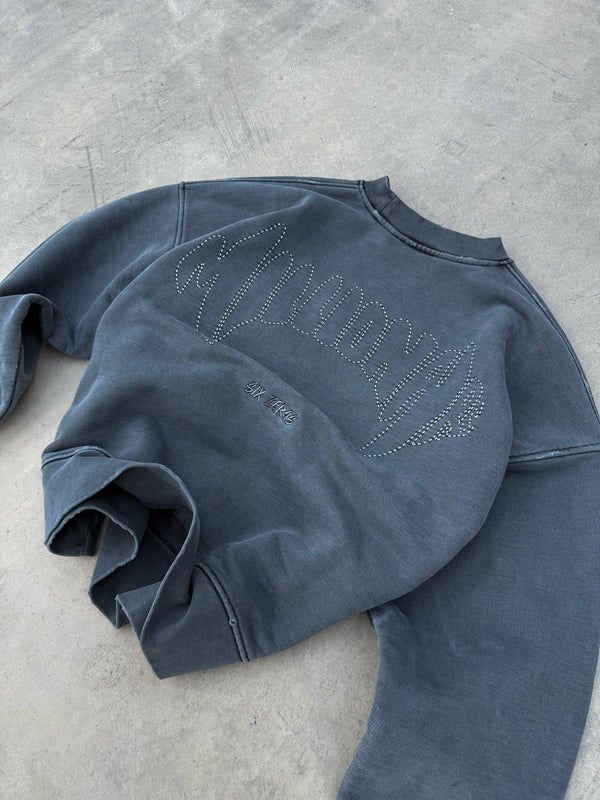 Sweatshirt MILLIONAIRE washed deep blue