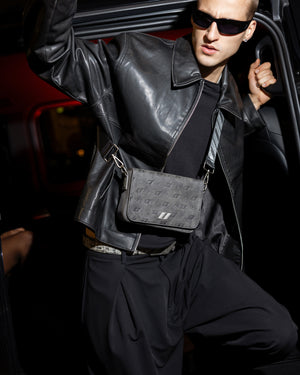 Men's leather bag THE ONE gray