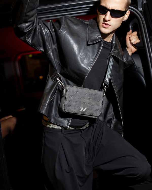 Men's leather bag THE ONE gray