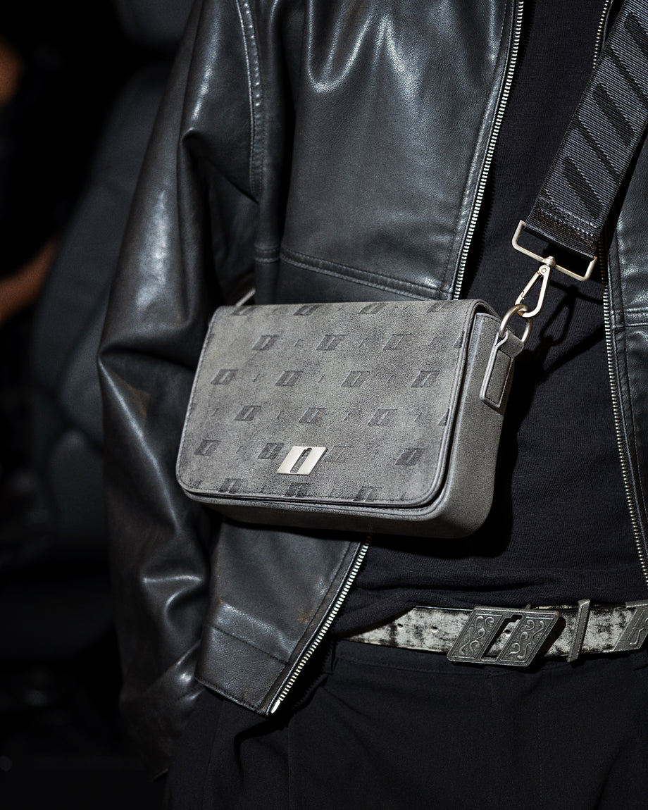 Men's leather bag THE ONE gray