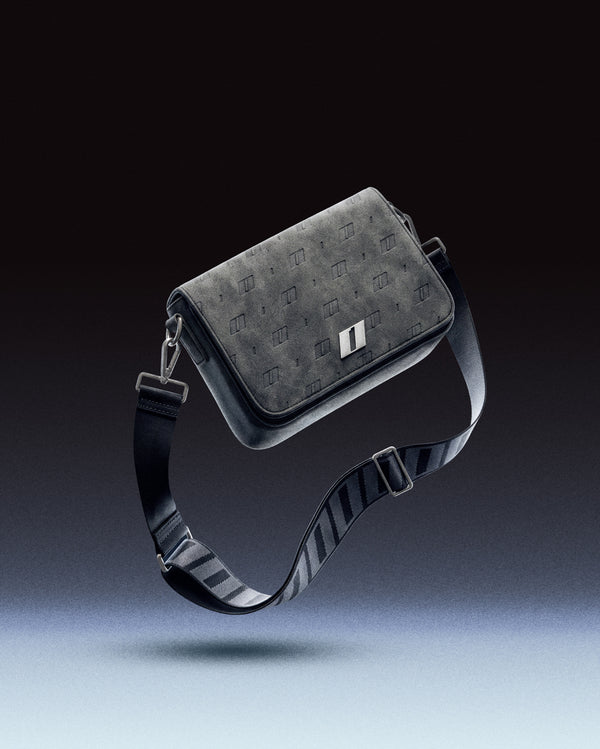Men's leather bag THE ONE gray
