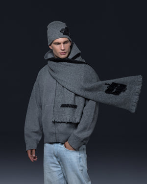Scarf THE ONE gray black logo