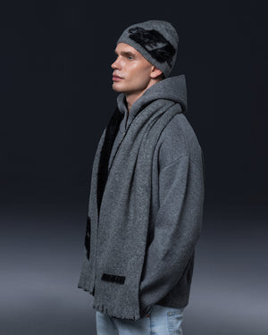 Scarf THE ONE gray black logo