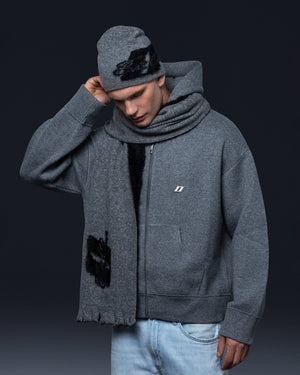 Scarf THE ONE gray black logo